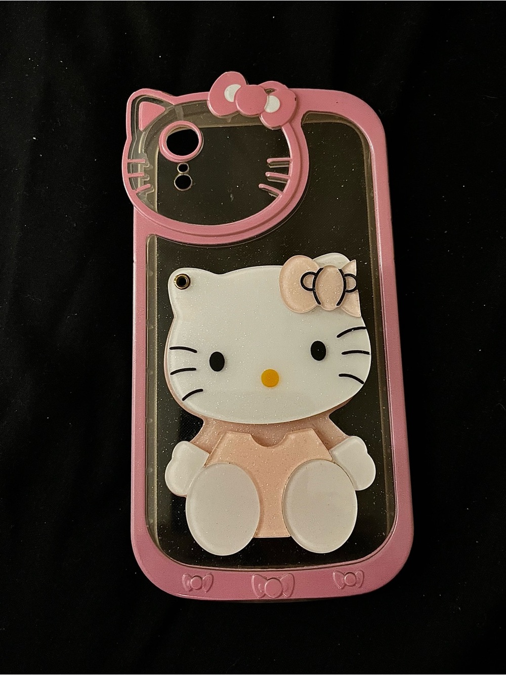Hello Kitty Pink Clear Phone Case with 3D Character Accent